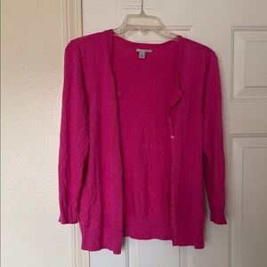 Halogen Fuchsia Open-Front Cardigan